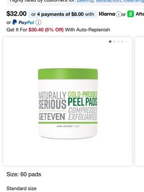 Naturally serious: Get Even Cold-Pressed Peel Pads